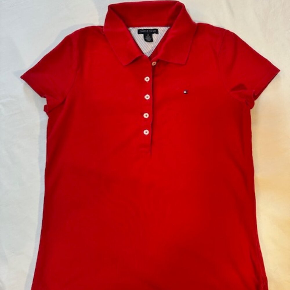 Tommy Hilfiger Red Polo - Sz M - Picture 3 of 10